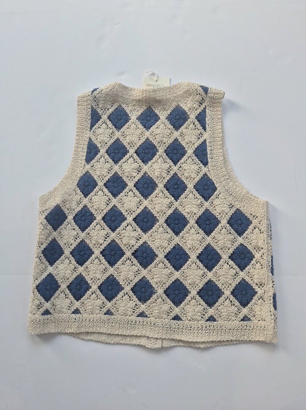 *NWT* [Sezane] Ron Top In Ecru/Blue, Size L, 100% Organic Cotton, Vest - Picture 7 of 11